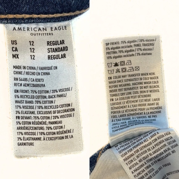 American Eagle Strigid Mom Jeans Medium Wash Size 12 - Picture 9 of 9
